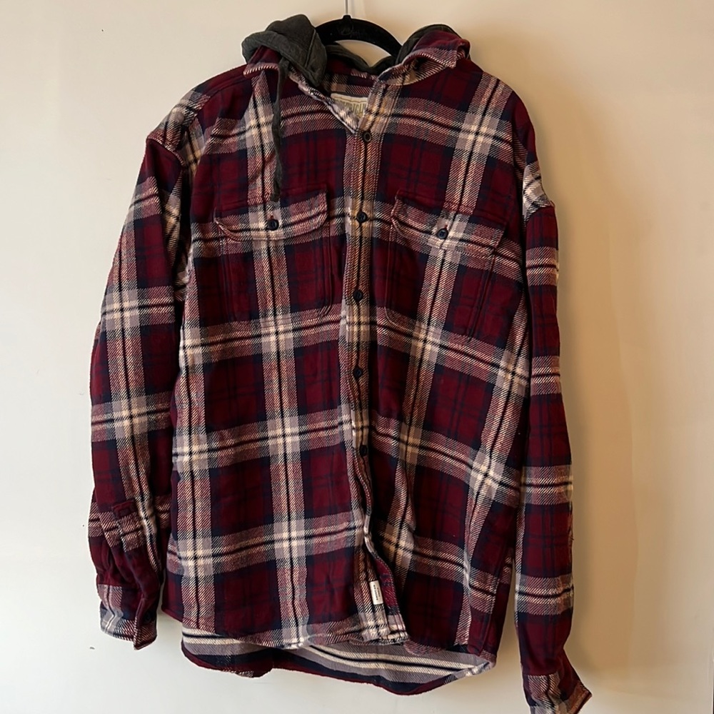 Mens Hooded Flannel